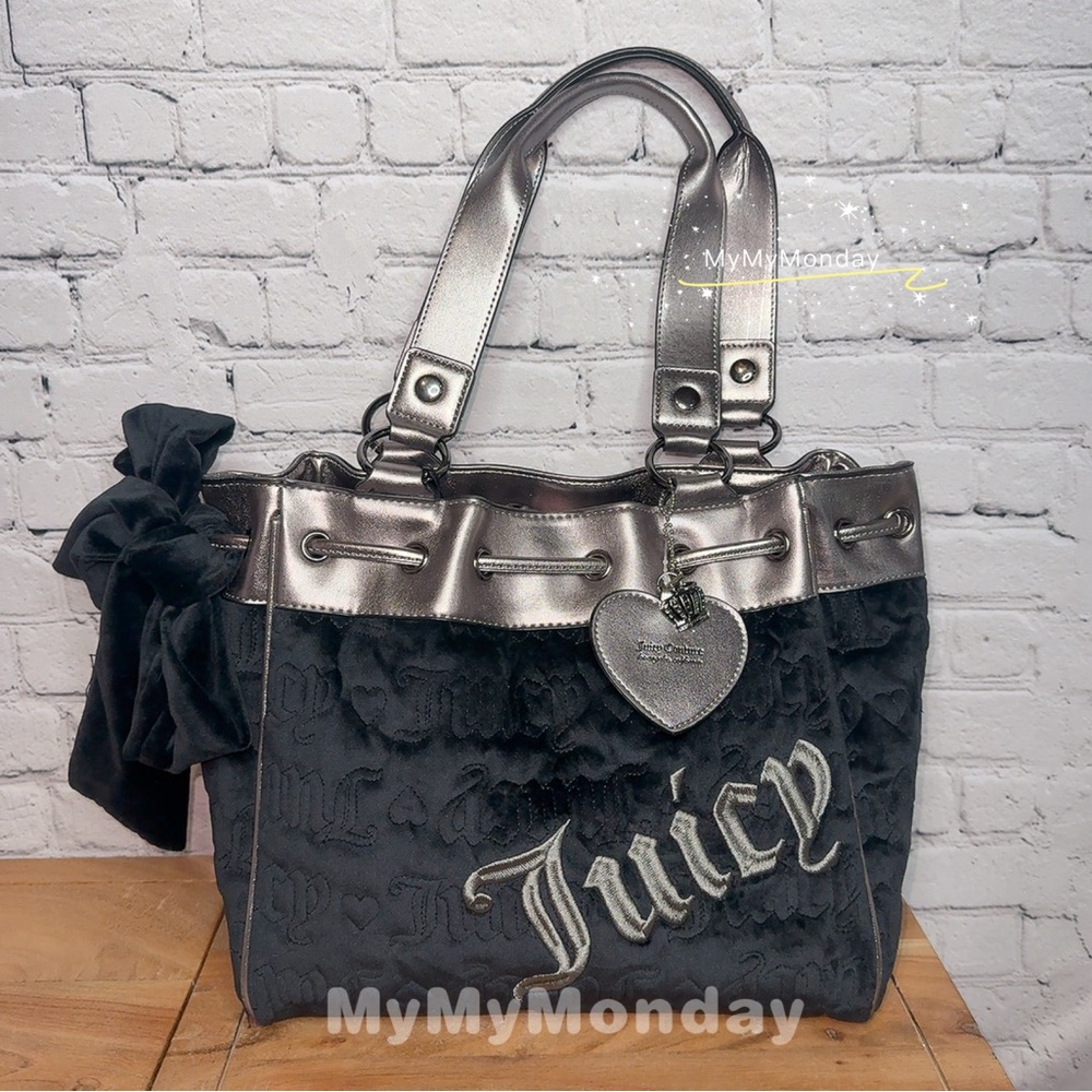 Juicy Couture Black and Silver Tote Bag